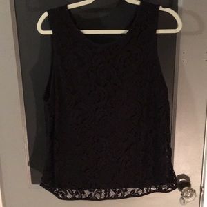 CLEAN OUT - GONE 9/11 Lace black tank